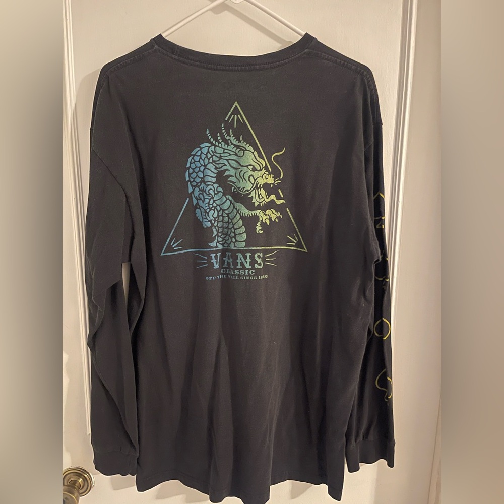 Vans Classic Off The Wall Black Long Sleeve Tee